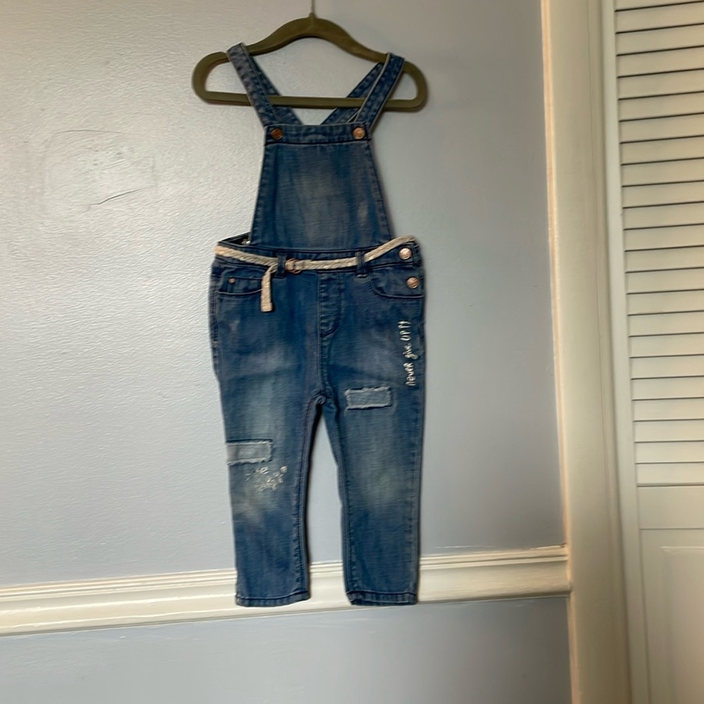 Zara baby girl 12 to 18 month denim overalls